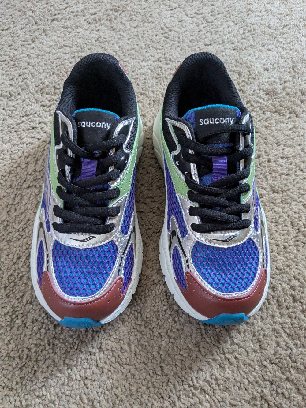 Saucony Kids Multicolor Purple Mesh Running Shoes
